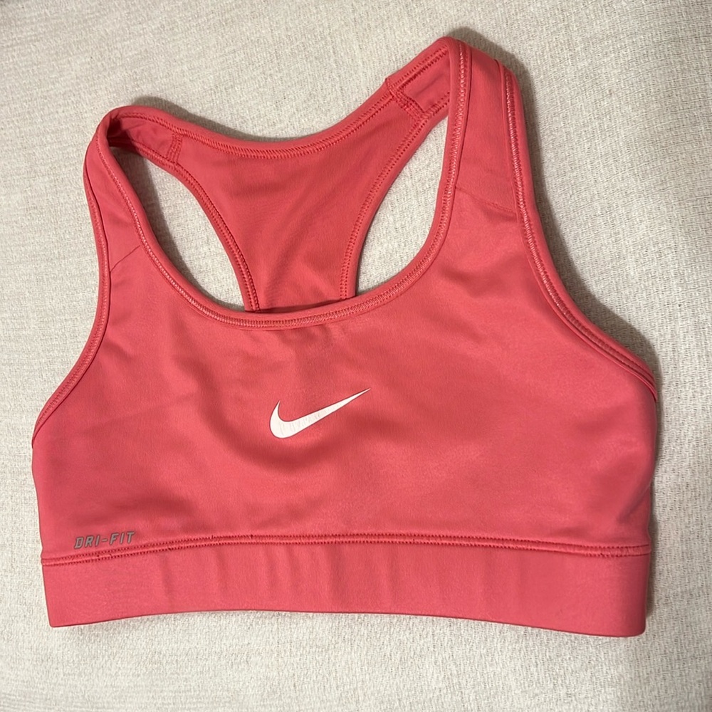 Pink Nike sports bra